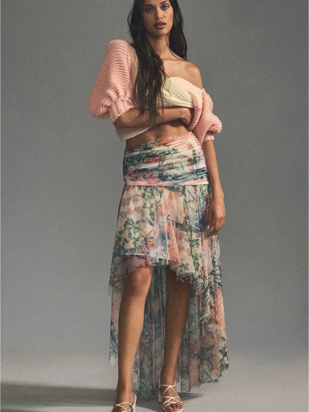 NWT By Anthropologie High-Low Tulle Maxi Skirt | Size 0